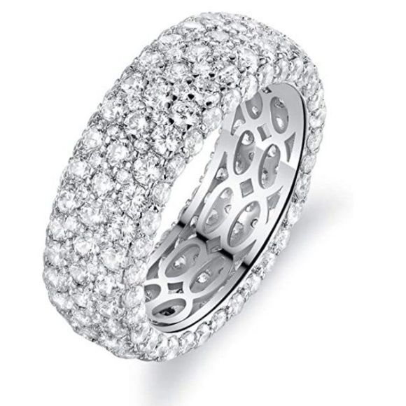 Barzel 18k White Gold or Rose Gold Plated Ring - Picture 1 of 3